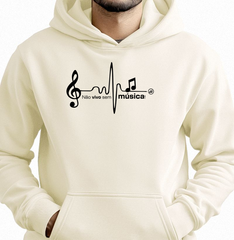 Não vivo sem música! - Hoodie Moletom