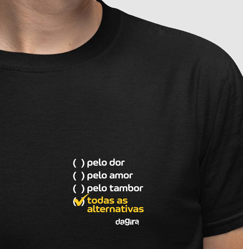 CAMISETA UMBANDA - POR AMOR, PELA DOR OU PELO TAMBOR