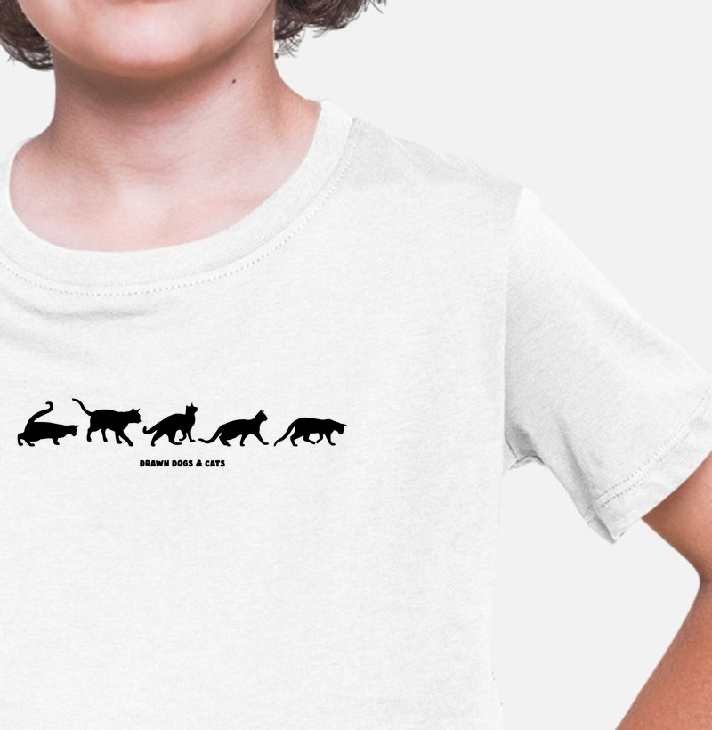 Silhuetas de gatos em fila