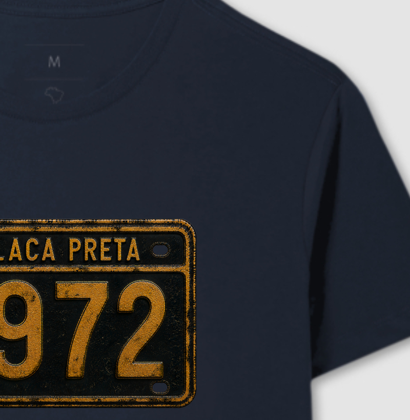 Camiseta Placa Preta 1972