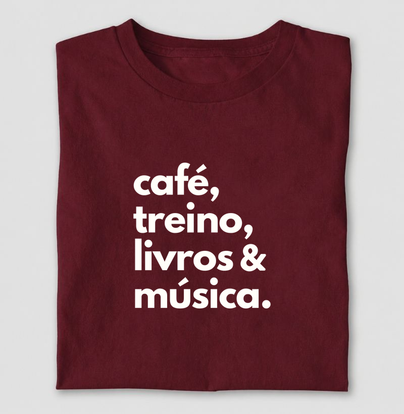 Café, treino, livros & música