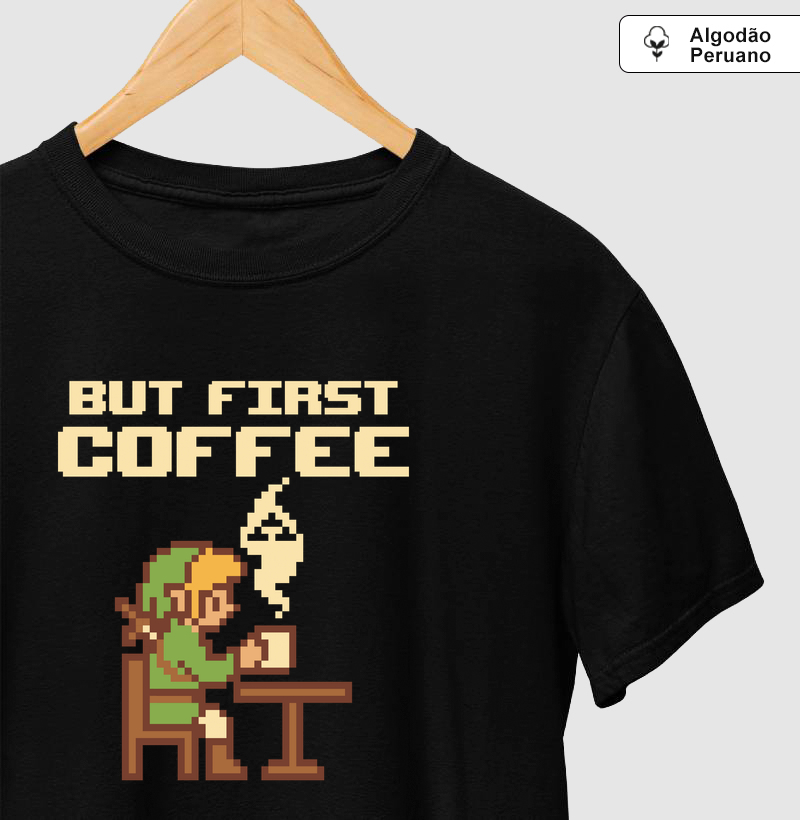 Camiseta Algodão Peruano Café Primeiro - Camiseta Algodão Peruano