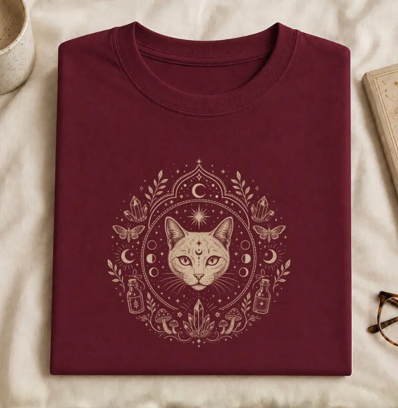 gato místico celestial - mandala lunar