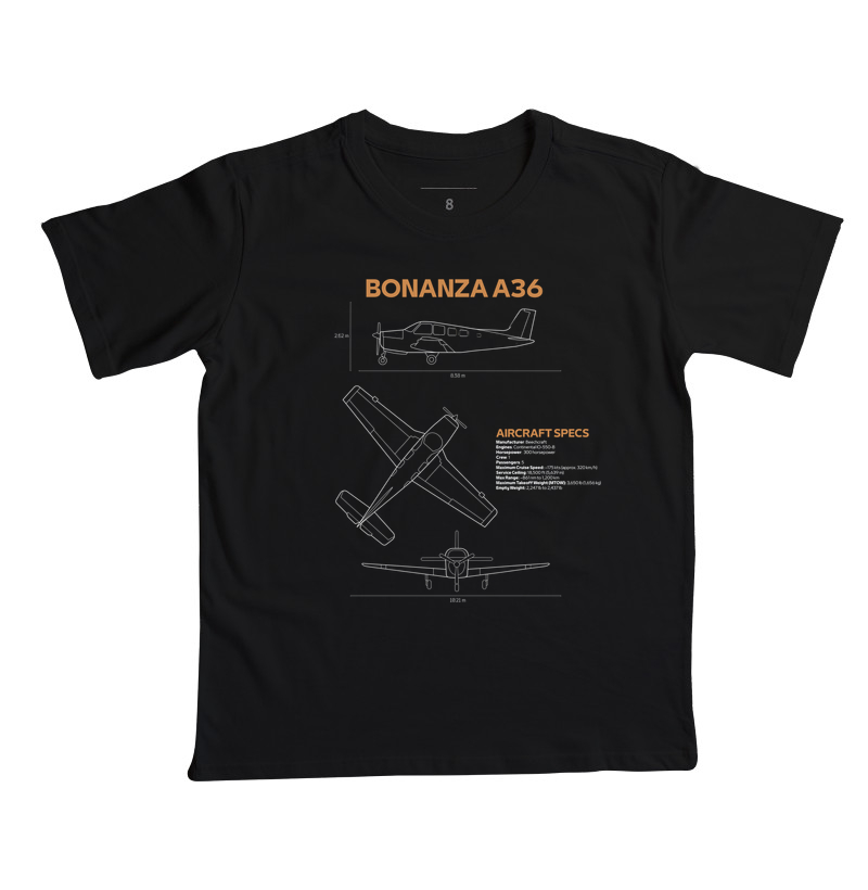 Bonanza A36 | Blueprint - Camiseta Infantil