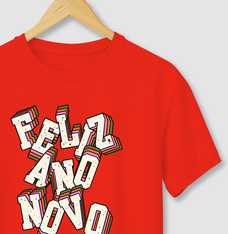 Camiseta Feliz Ano Novo Retrô - Vale para qualquer ano!