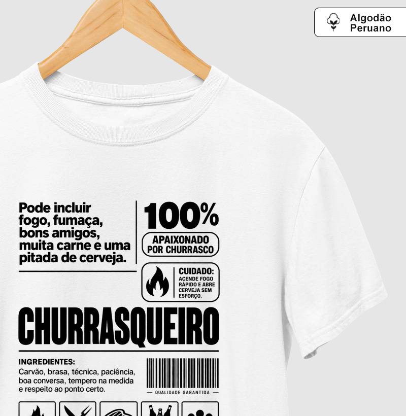 Churrasqueiro | I Am Agro | Algodão Peruano - Camiseta Algodão Peruano