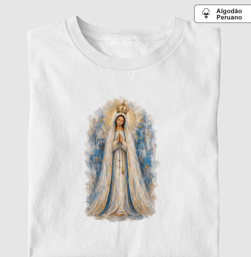 Nossa Senhora de Fátima pintura - algodão peruano