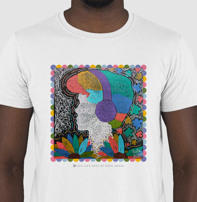 Camiseta Adulto Branca Mundo colorido by Rafa Adami