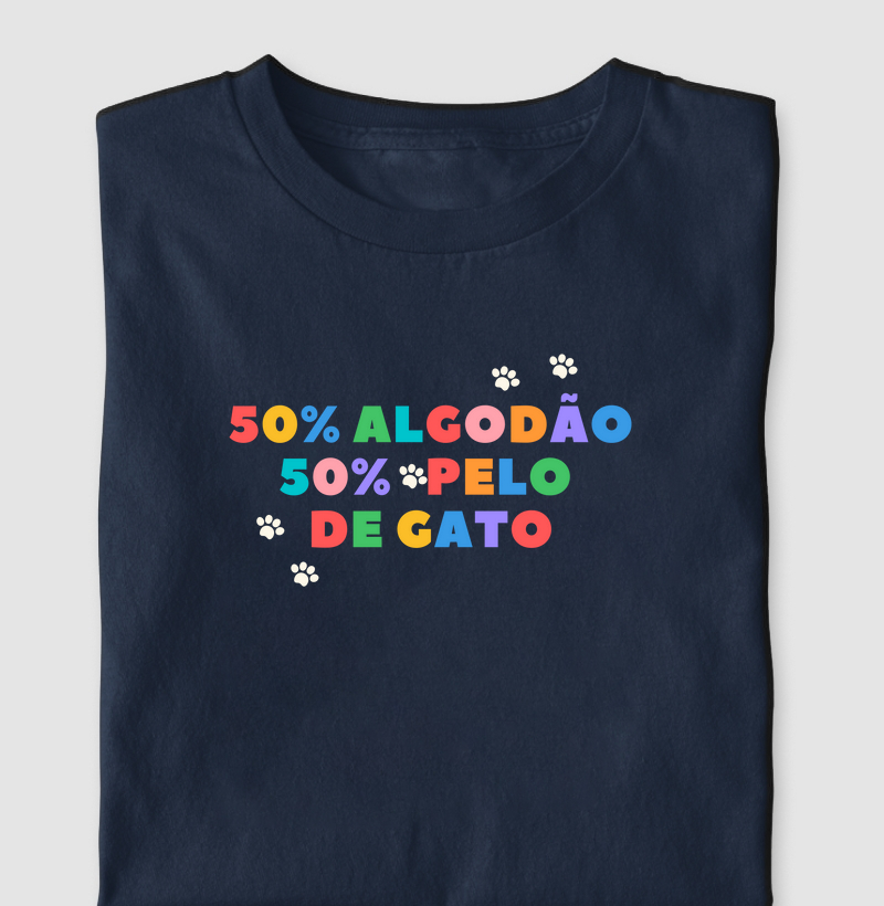 50% algodão / 50% pelo de gato