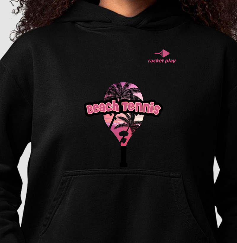 Camiseta Beach Tennis - Raquete Rosa