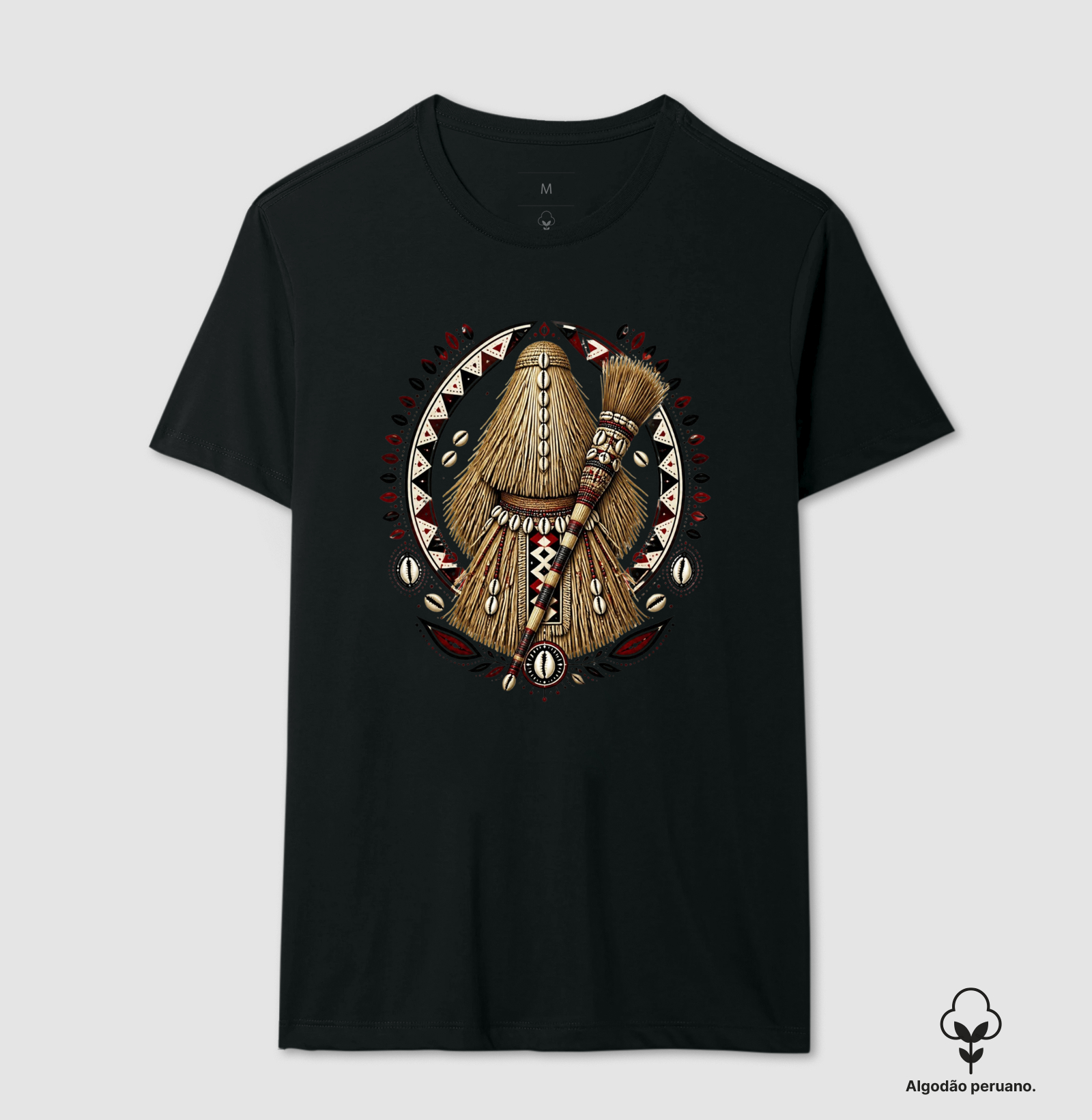 Obaluaê · Palha e Xaxará - Camiseta Algodão Peruano