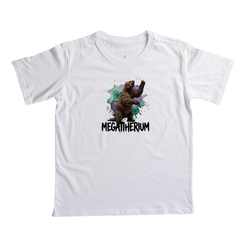  Camiseta Dinossauro Megatherium Algodão Premium Dinoloco 