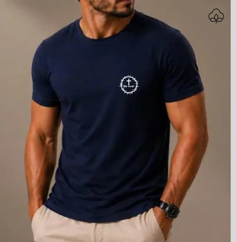 Camiseta algodão Peruano Ele Vive