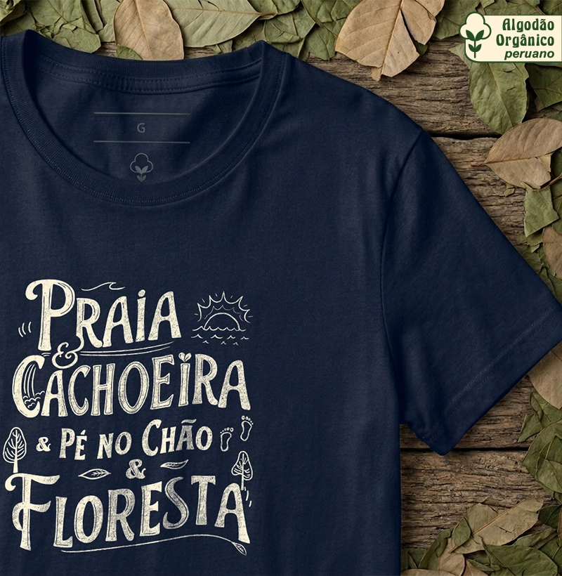 Praia & cachoeira & pé no chão & floresta 
