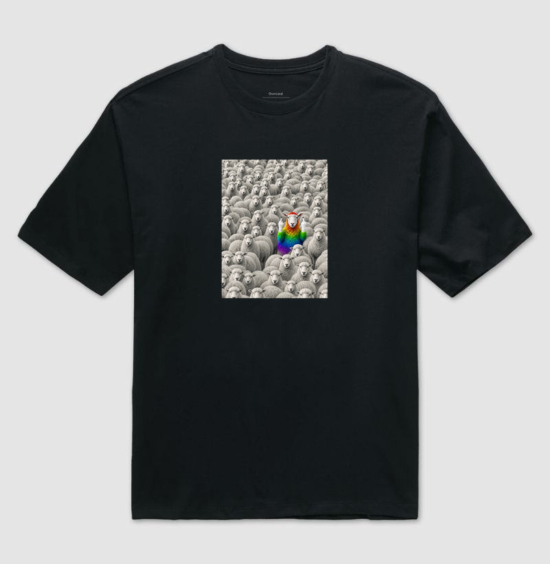 Ovelha colorida - Camiseta Oversized