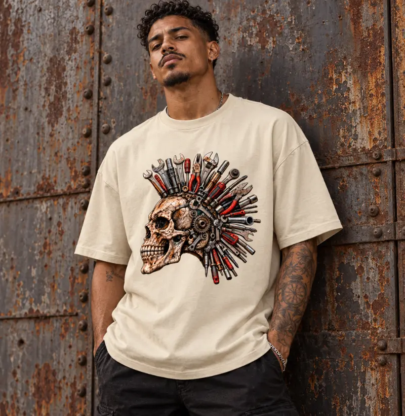Skull Punk Tools - Camiseta Oversized
