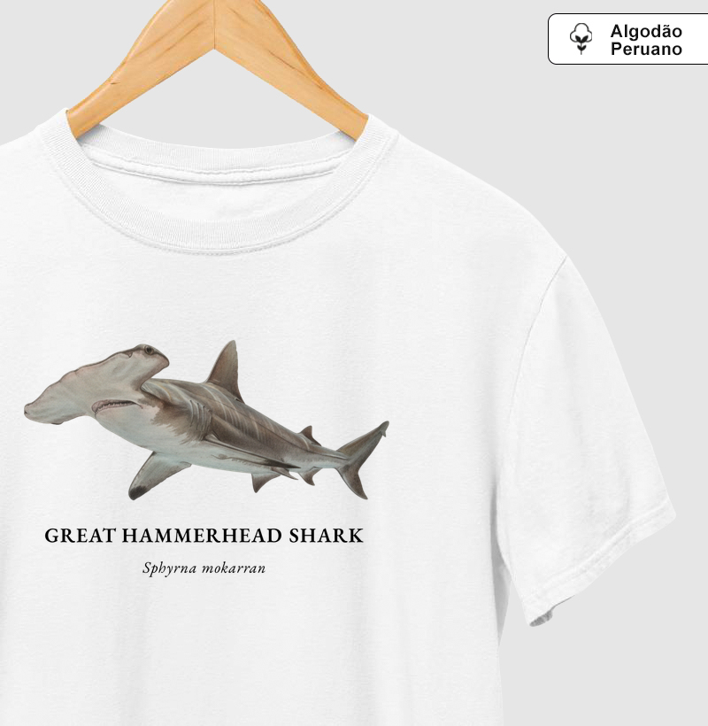 Great Hammerhead Shark - Camiseta Algodão Peruano