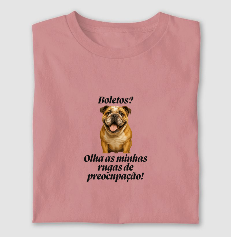 Cão Bulldog Inglês Rugas de preocupação