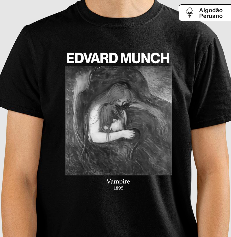 Camiseta Edvard Munch Vampire (1895) | 100% Algodão Premium