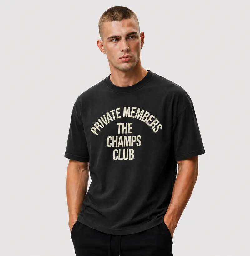 Camiseta Oversized Preta Private Members 