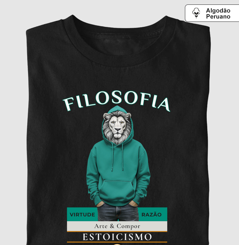 Camiseta Filosofia - Estoicismo -VIRTUDE/RAZÃO
