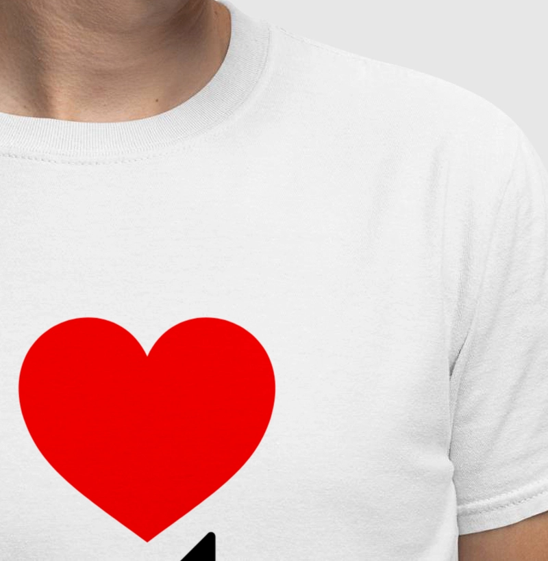 Camiseta "I LOVE OKR" Branca/Cinza Masc./Fem.