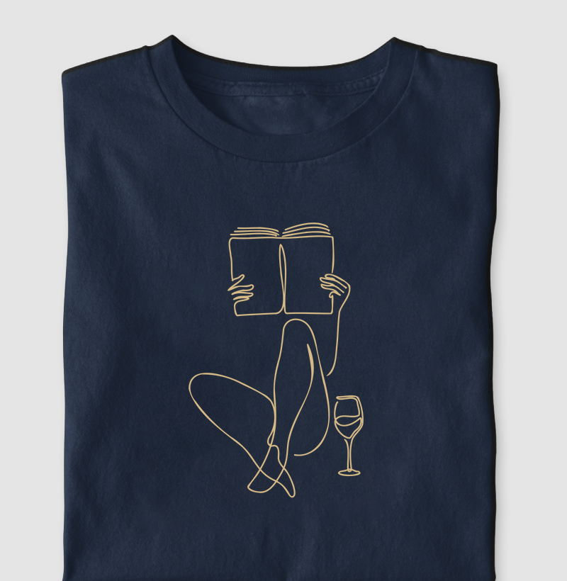 Camiseta Leitura e Vinho