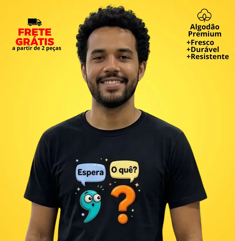 Camiseta Vírgula e Interrogação