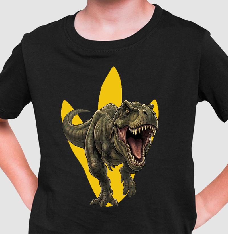 Camiseta Dinossauro T-rex Furioso Algodão Premium Dinoloco