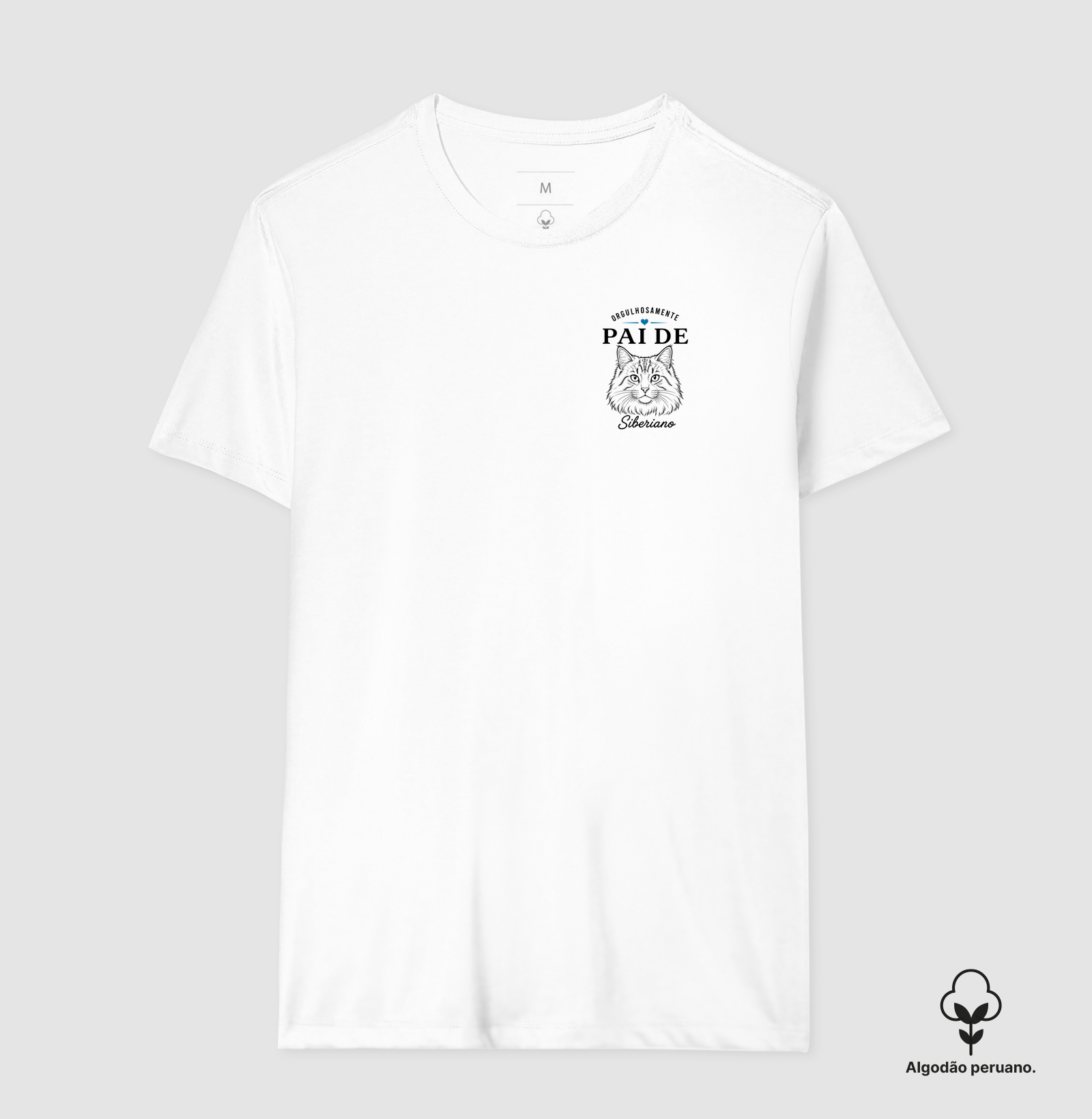 Orgulhosamente Pai de Siberiano - Camiseta Algodão Peruano