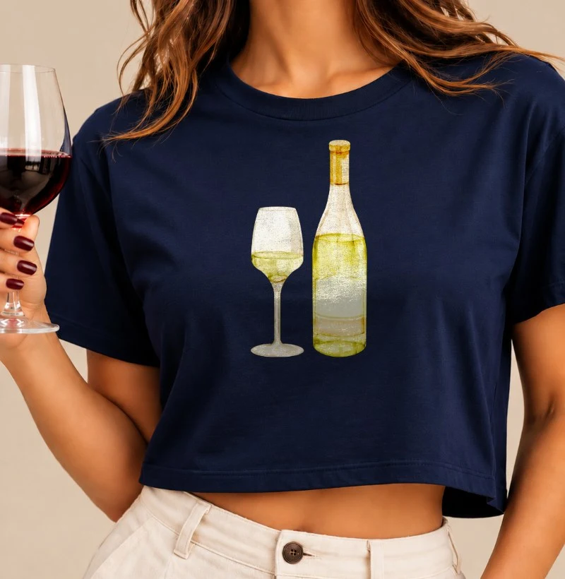 Camiseta Vinho Branco - Cropped