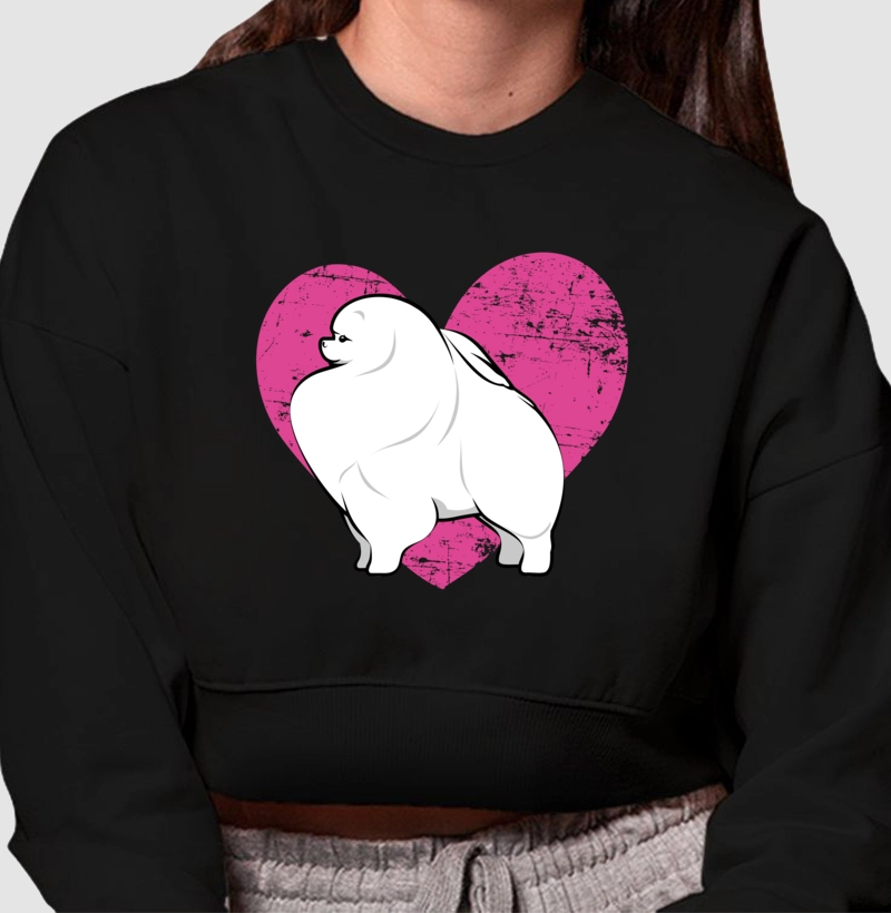 Moletom Cropped Pomerania Coração
