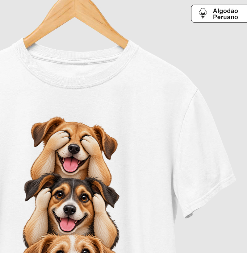 Ver, ouvir e falar versão SRD - Camiseta Algodão Peruano