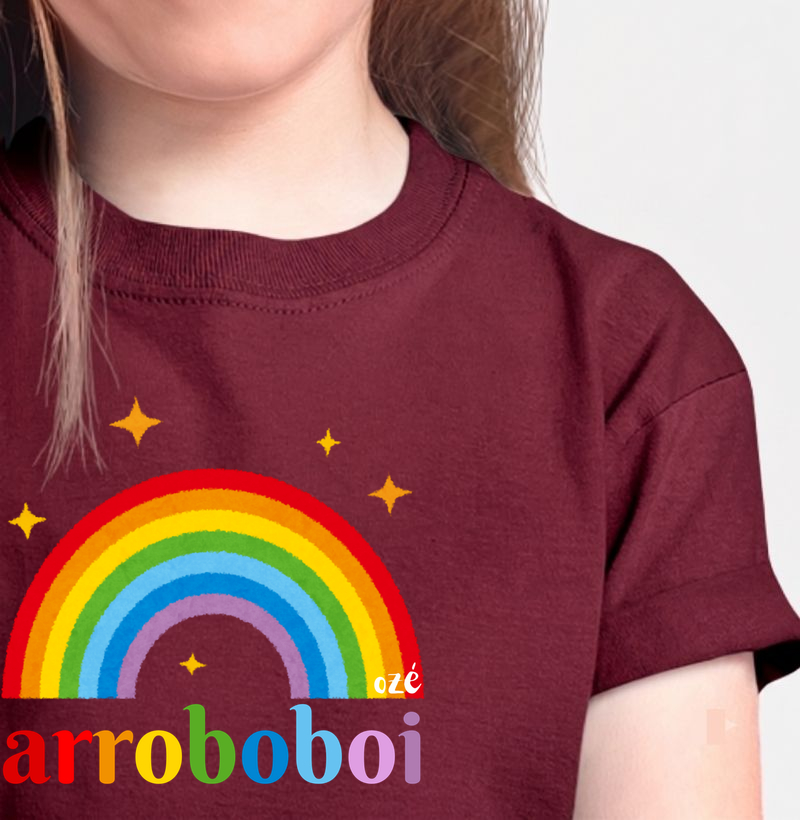 Arroboboi - Arco-íris  - Camiseta Infantil