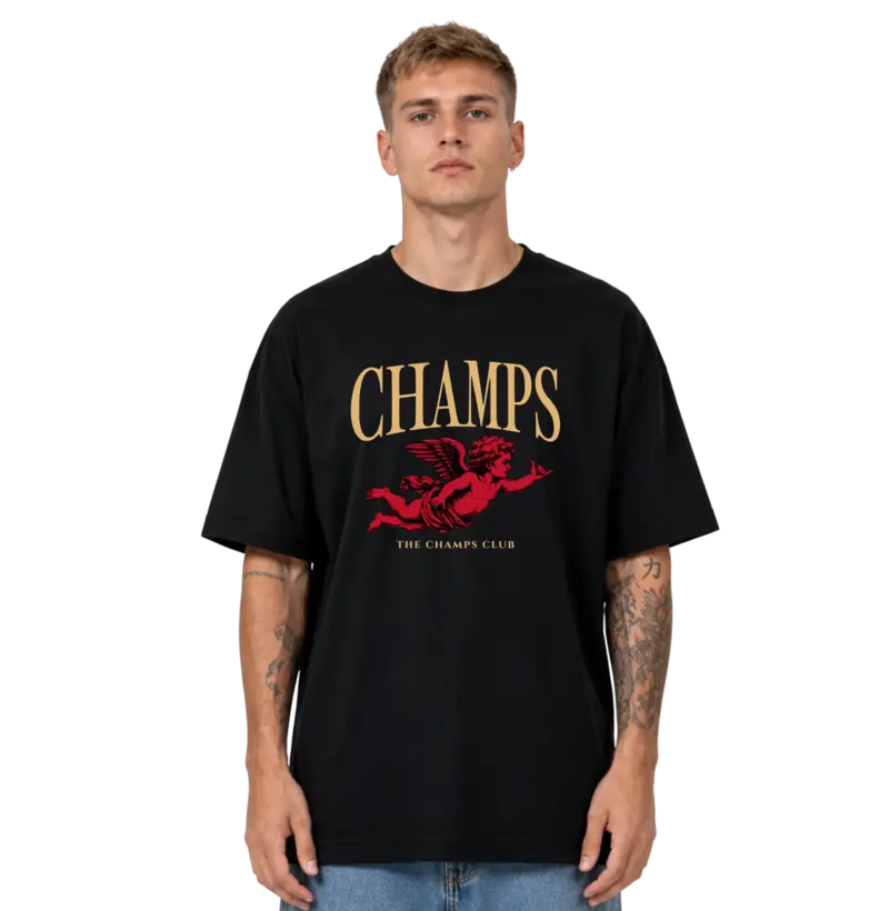 Camiseta Oversized Preta Vintage Red Angel