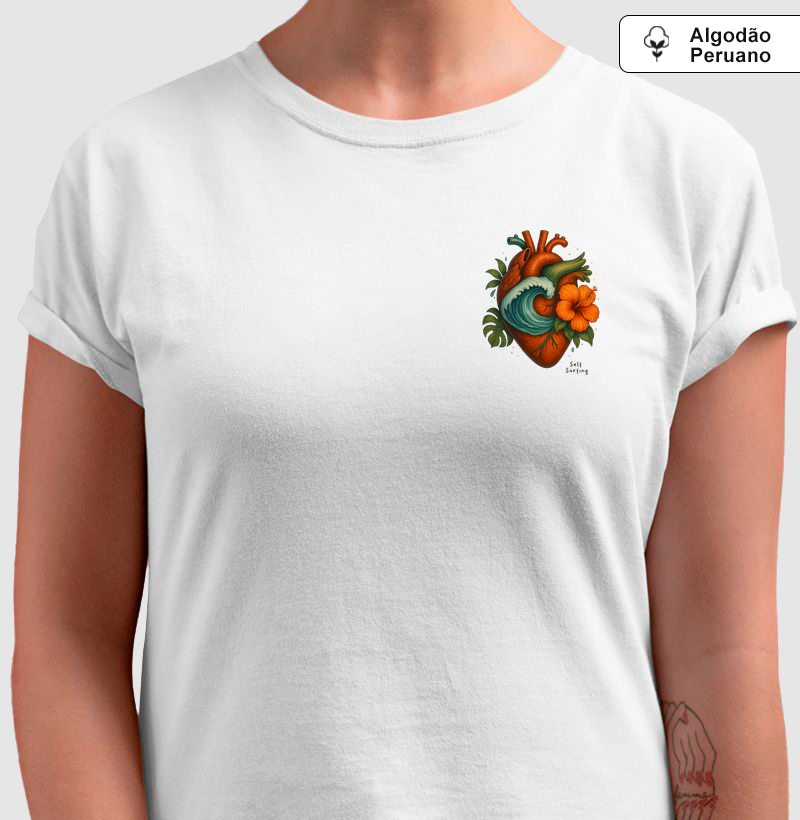 CORAÇÃO ATLÂNTICO - Camiseta Algodão Peruano