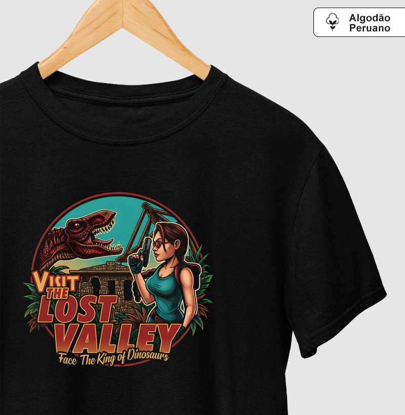 Tomb Raider - Visit The Lost Valley - Camiseta Algodão Peruano