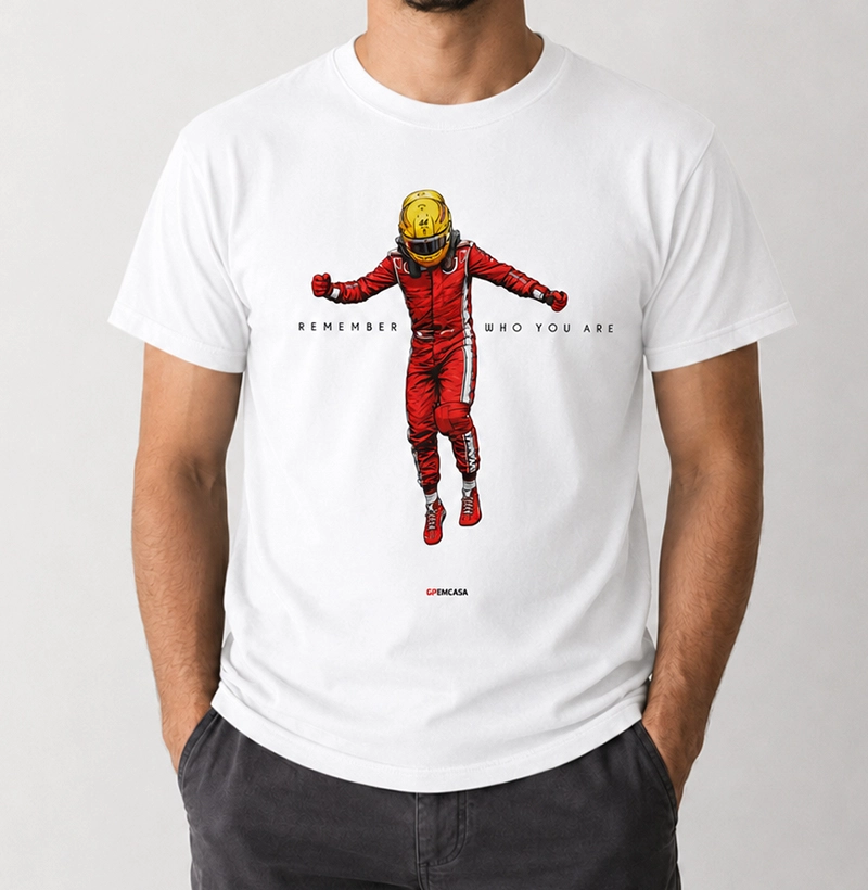 Camiseta "Remember Who You Are" inspirada em Lewis Hamilton