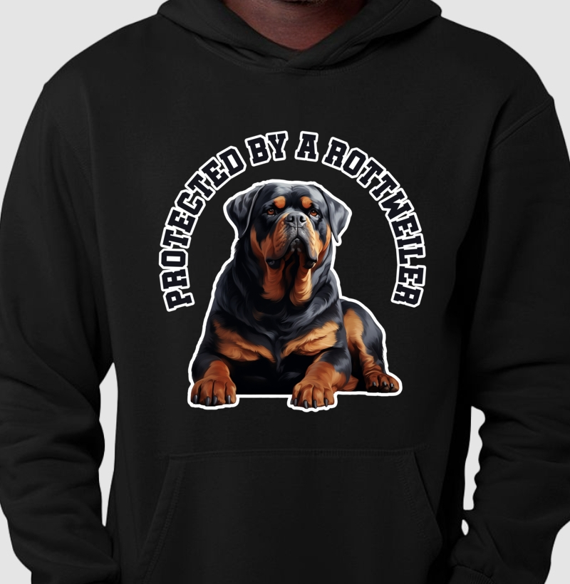 Hoodie Moletom Protected by a Rottweiler 