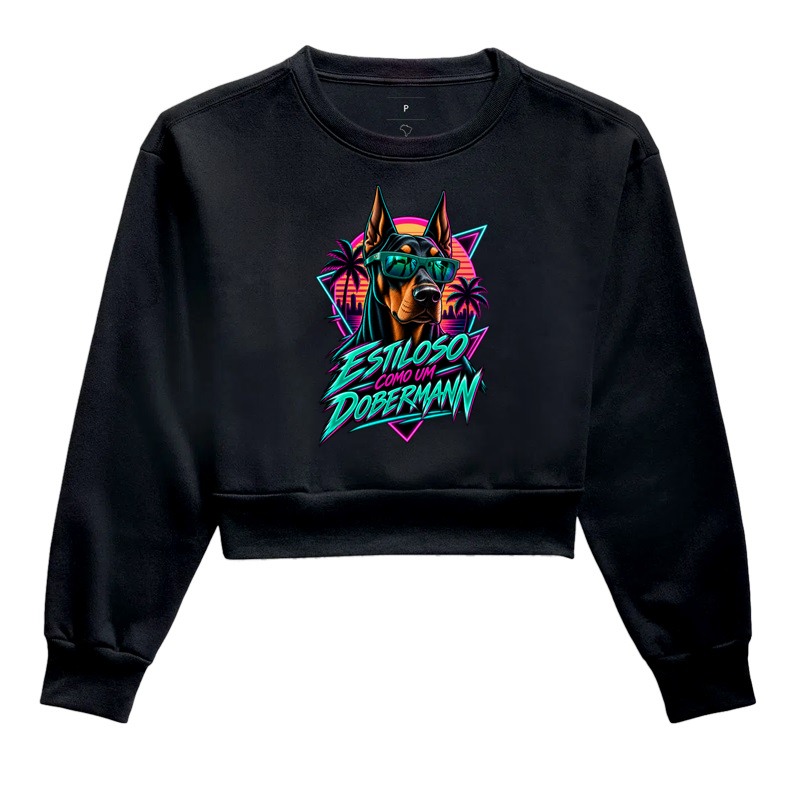 Estilso como um Dobermann - Cropped Moletom