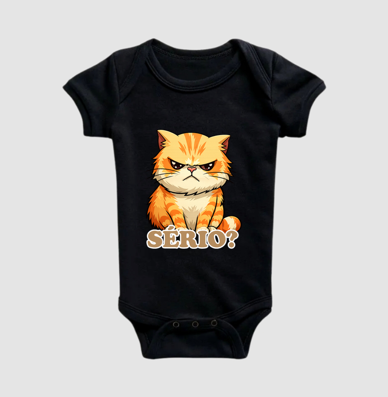 Camiseta Gato Rabugento "SÉRIO?"