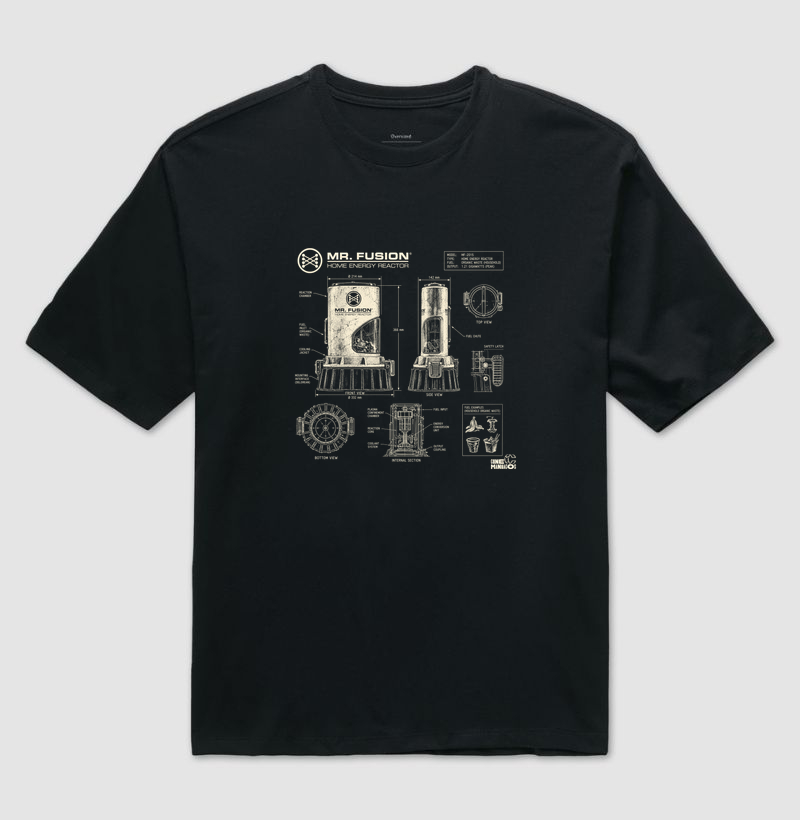 Mr. Fusion Blueprint - Camiseta Oversized
