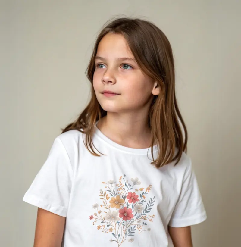 Camiseta Infantil - Buquê de Flores