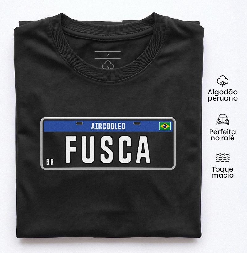 Fusca Placa Preta - Camiseta Algodão Peruano