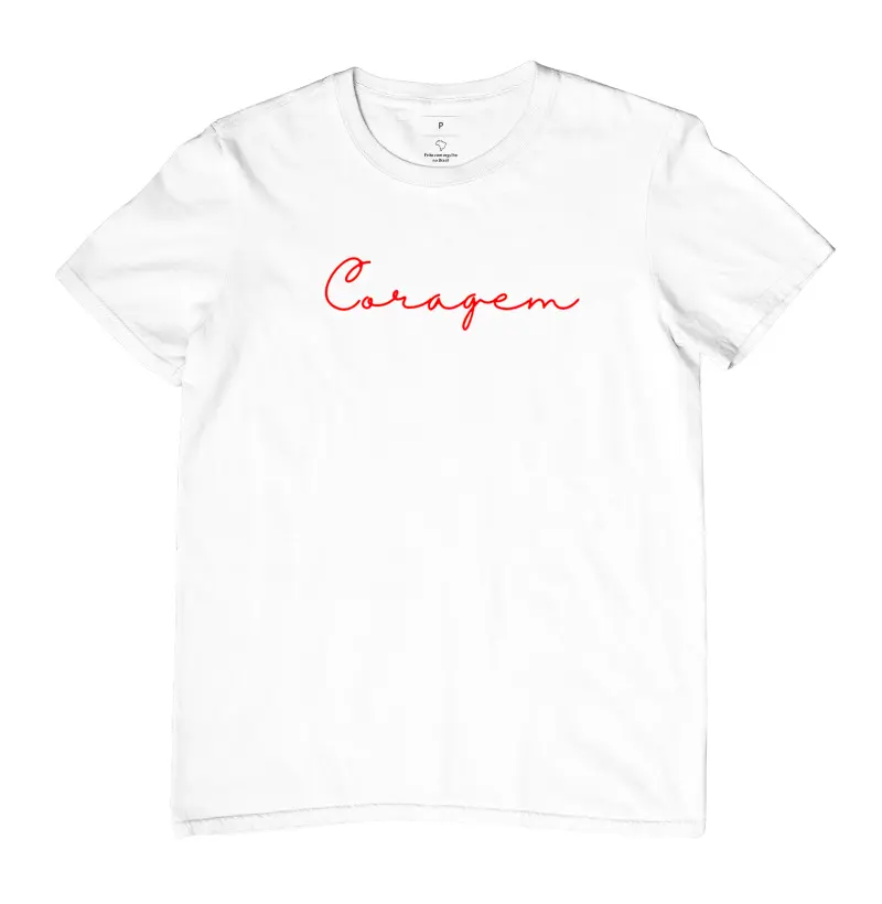 CORAGEM manuscrita estampa vermelha
