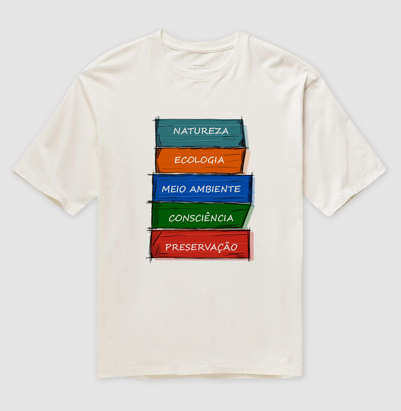 Camiseta Oversized Natureza in Rabisco