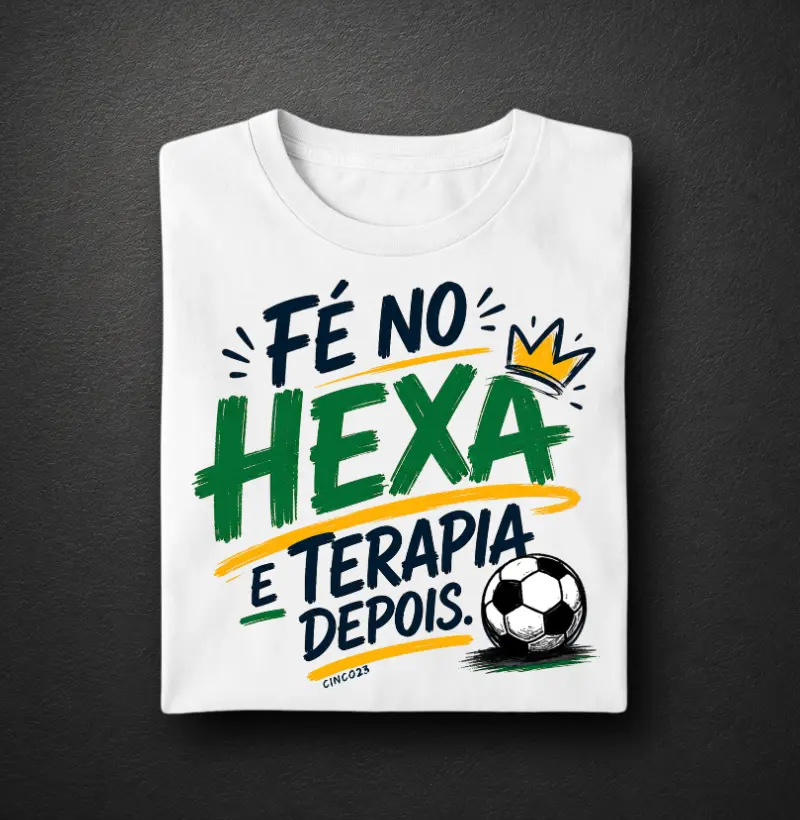 Camiseta: Fé no hexa