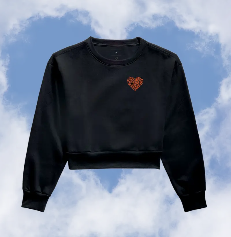 Coração de caquinhos (Moletom cropped)
