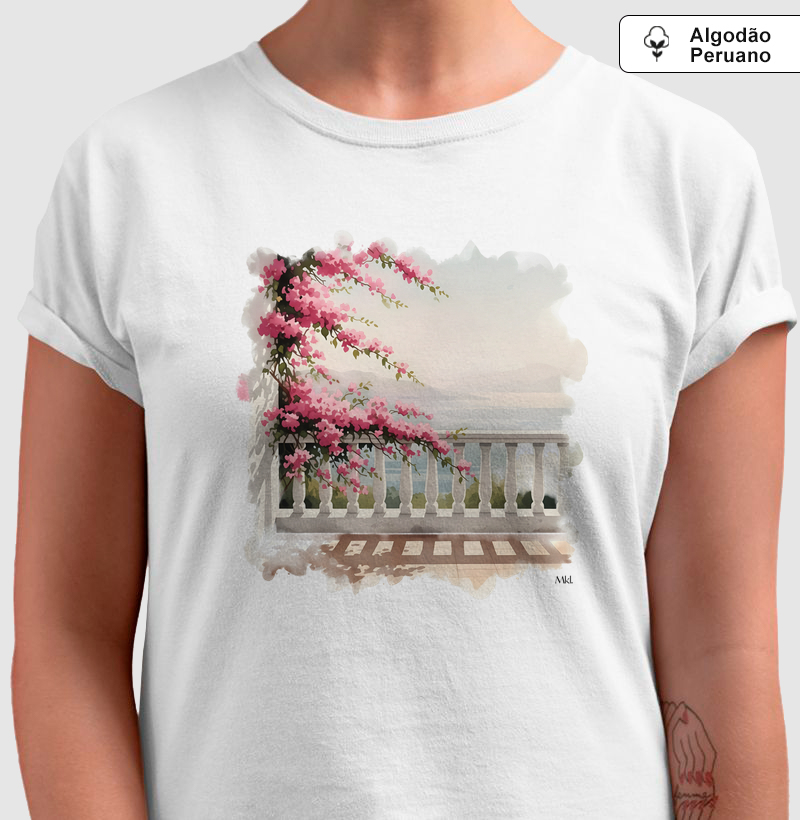 Camiseta Algodão Peruano - Varanda Mediterrânea 