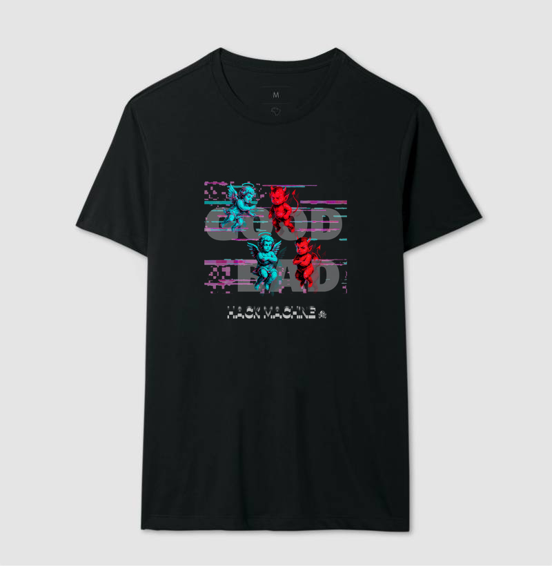 Camiseta Bad/Good Guy Angels & Demons Glitch | Hack Machine™
